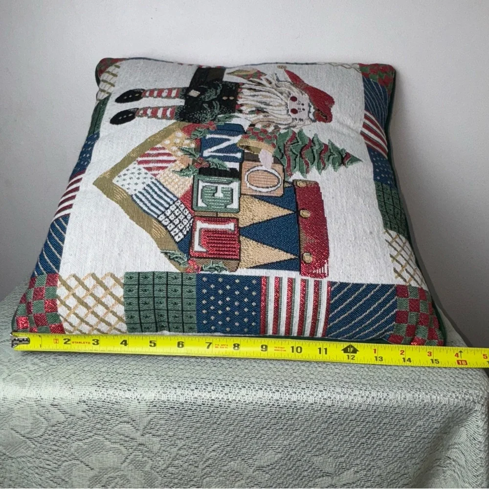 Vintage Fashion Christmas Decorative Tapestry NOEL Pillow 16”‎ x 16”